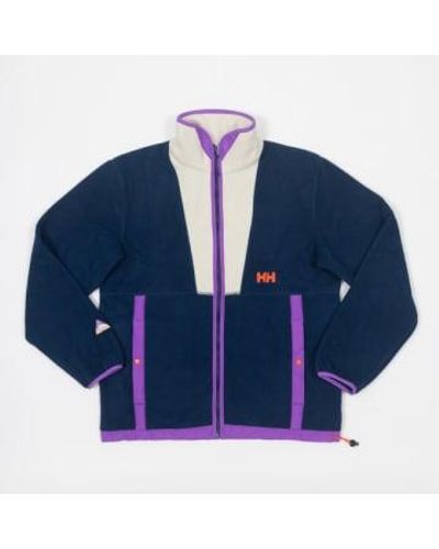 Helly Hansen Fleece Jacket In Navy And Cream - Blu