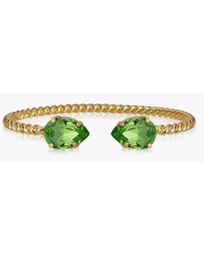 Caroline Svedbom Mini brazalete oro peridot - Verde