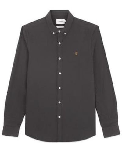 Farah Brewer New Slim Fit Oxford Shirt Small - Black