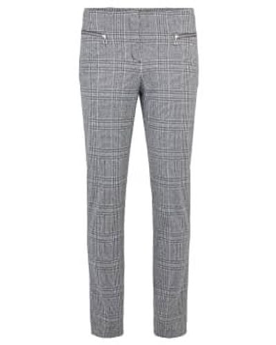 Robell Mimi Grey And White 75Cm Trousers - Grigio