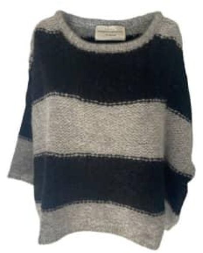 WINDOW DRESSING THE SOUL And Grey Striped Mia Mohair Sweater - Blu
