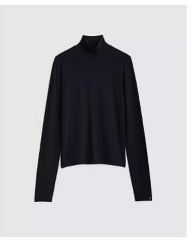 Rag & Bone Luca T Neck Long Sleeve Top Xs - Black