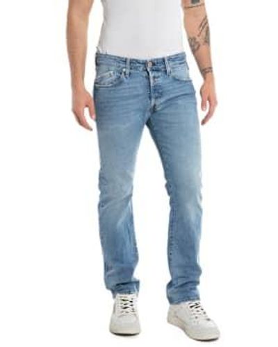 Replay Waitom Regular Fit Jeans Stonewash Light - Blu