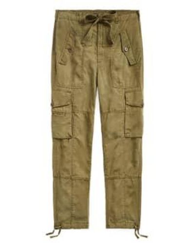 Ralph Lauren Pantalones carga sarga lino lino caqui - Verde