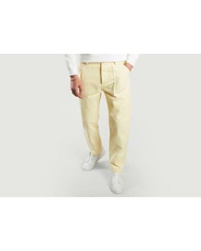 Cuisse De Grenouille Fitted Organic Cotton Chino Pants With Pockets - Bianco