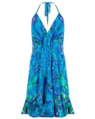 Sophia Alexia Turquoise Glow Mini Ibiza Dress One Size - Blue
