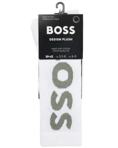 BOSS Single Pack Qs Rib Logo Sport Socks Sage - Nero