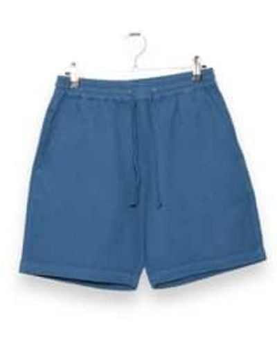Universal Works Pantalones cortos playa waffle japonés p28014 - Azul