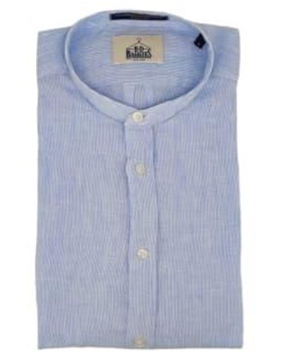 B.D. Baggies Bradford Linen Stripes Man /sapphire Shirt - Blue