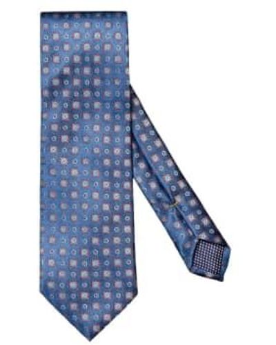 Eton Cravate en soie à médaillon - Bleu