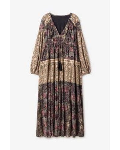 Nekane Aries Embroidery Maxi Dress Medium - Brown