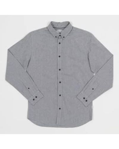 Jack & Jones Detail Oxford Shirt In Chambray M - Gray