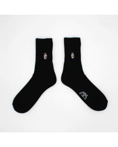 Rostersox Baseball Bear Socks One Size - Black