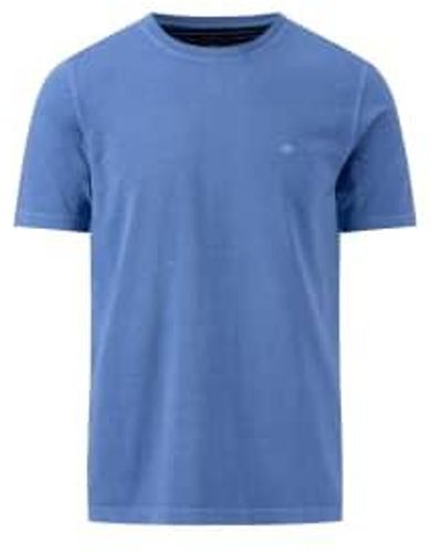 Fynch-Hatton T-shirt lavé en coton bleu en cristal