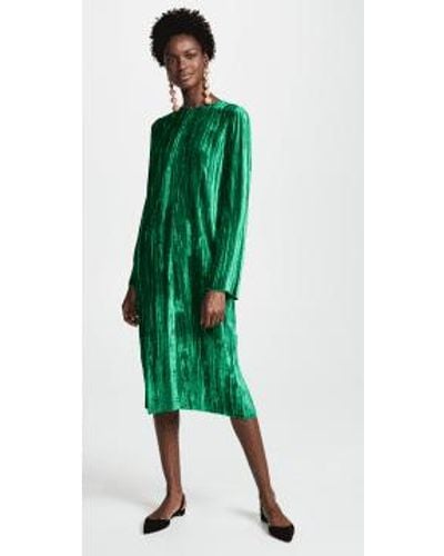 Forte Forte Pleated Velvet Dress 12 / Female - Green