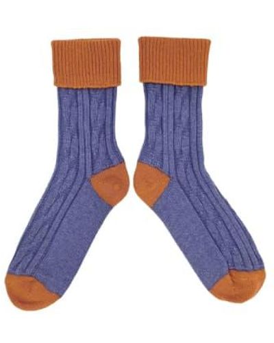 Catherine Tough Cashmere Slouch Socks Lilac And Saffron - Blu