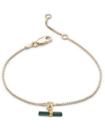 Rachel Jackson Mini Malachite T Bar Bracelet Plated / - Metallic