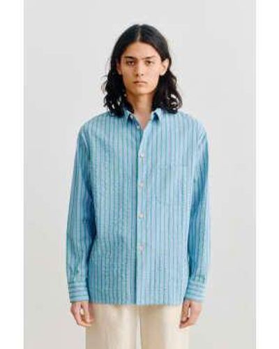 A Kind Of Guise Gusto Shirt Gordon Stripe Xl - Blue