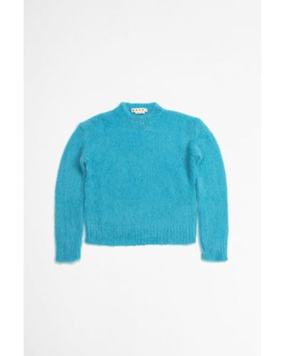 Marni Long-sleeved Crewneck Sweater Turquoise - Blue