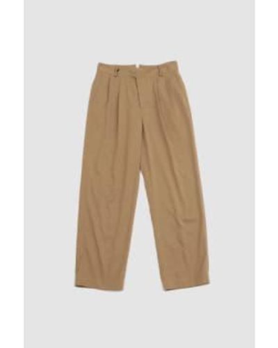 Document Nylon Chino Tucked Trousers Beige S - Natural