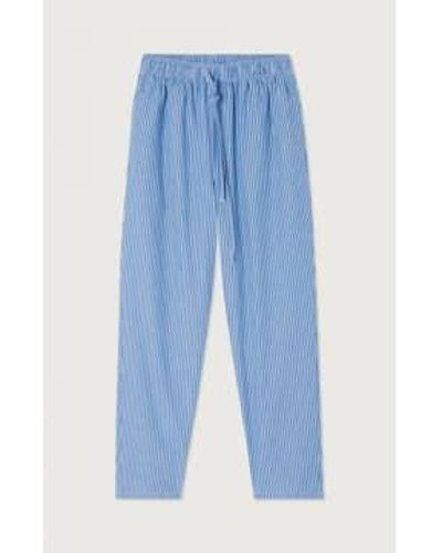 American Vintage Zatybay Trousers In Stripes - Blu