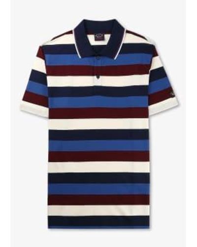 Paul & Shark S Pique Poloshirt With Iconic Badge - Blue