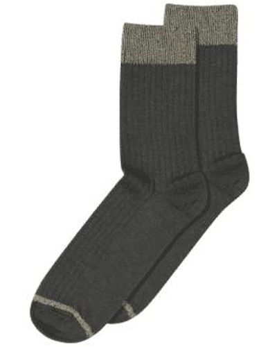 mpDenmark Erina Rib Socks Dusty Ivy 37-39 - Grey