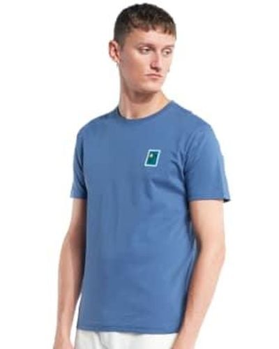 Olow - t-shirt bleu cobalt brodé - m