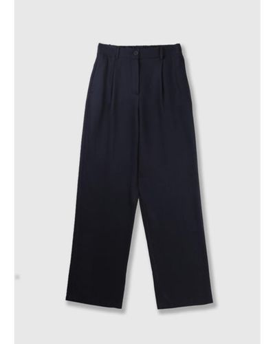 Levete Room Womens Alecia Tailored Straight Leg Trousers In Dark Navy - Blu