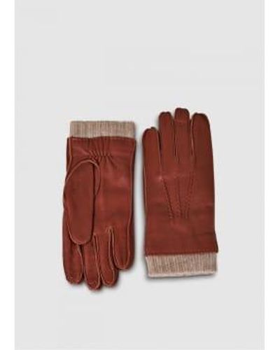 Oliver Sweeney Mens Pomarance Leather Gloves In - Rosso