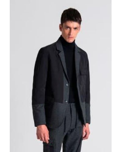 Antony Morato Schwarzer multi -fabric -blazer