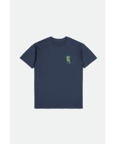 Brixton Seeks standard-t-shirt mit kurzen ärmeln in verwaschenem marineblau