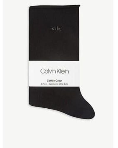 Calvin Klein 3 chaussettes baskets en noir en noir