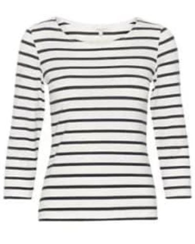 Part Two Emel T Shirt In Dark Stripe - Bianco