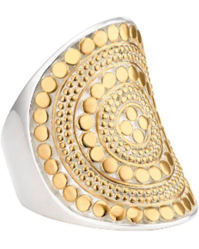Anna Beck Gold Plated Sterling Silver Classic Saddle Ring - Metallizzato