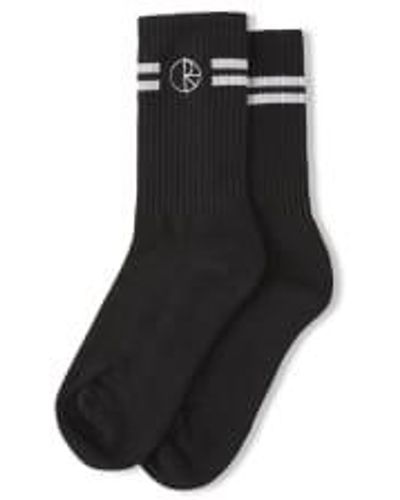 POLAR SKATE Stroke Logo Socks Medium - Black