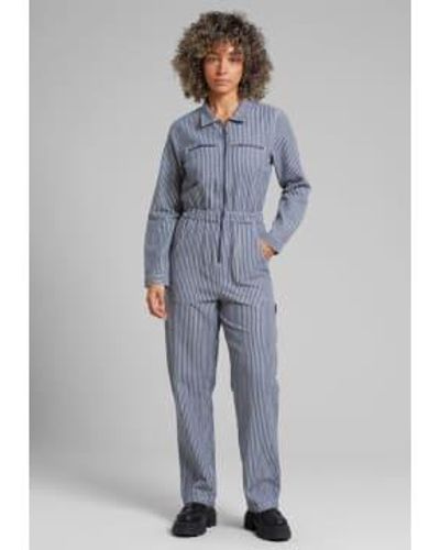 Dedicated Hultsfred Organic Cotton Overall Stripes - Blu