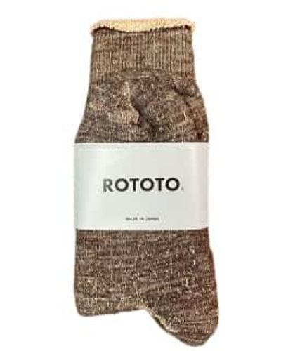 RoToTo Chaussettes double face marron foncé - Neutre