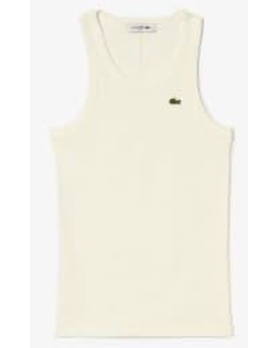 Lacoste Slim Fit Strawberry T -shirt In Ecological Cotton L - Natural