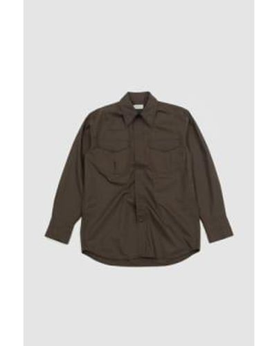 Lemaire Western Shirt With Snaps Espresso 48 - Brown