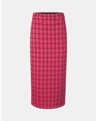Riani Heartbeat Check Pattern Skirt 8 - Pink