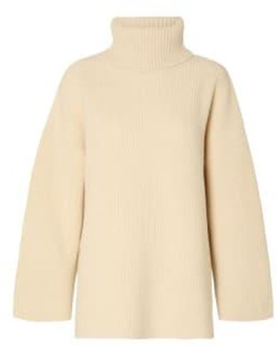 SELECTED Mary Roll Neck Xs - Natural