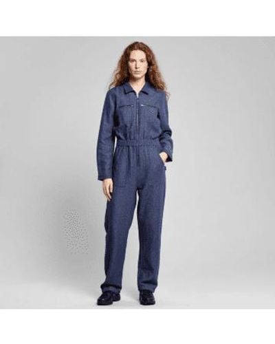 Dedicated Overall Hultsfred Hemp Navy M - Blue
