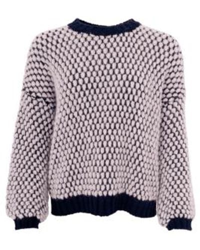 Black Colour Rose Bubble Knit Sweater S/m - Purple