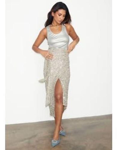Never Fully Dressed Sequin Maxi Wrap Jaspre Skirt 1 - Bianco