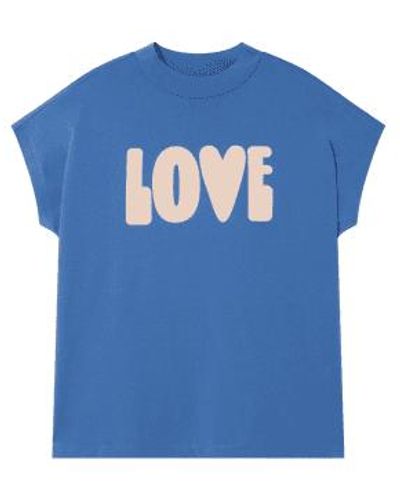 Thinking Mu Ecru Love Volta T-shirt Xs - Blue