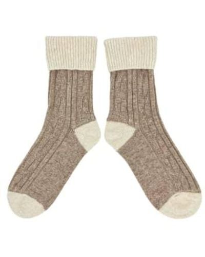 Catherine Tough Cashmere Slouch Socks Soft And Oatmeal - Verde