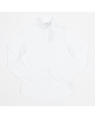 Farah Brewer Casual Fit Pocket Long Sleeve Shirt - White