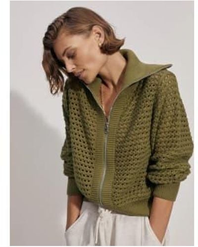 Varley Fresh Fern Eloise Zip Through Knit Xs / - Green