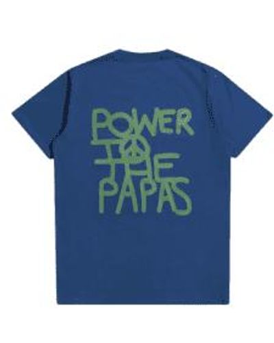 Far Afield Basic T-shirt Power To The Papas - Blue